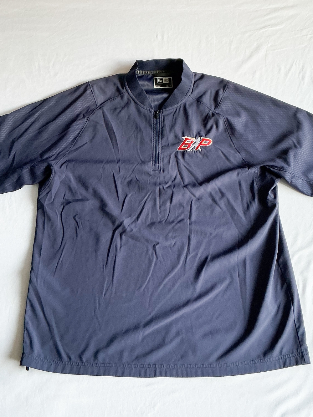 New Era Batting Practice BP 1/4 Zip Short Sleeve Cage Navy Jacket Mens Size XL